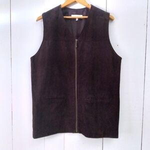 San francisco collection suede zip up waistcoat vest